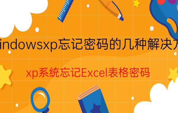 windowsxp忘记密码的几种解决方法 xp系统忘记Excel表格密码？